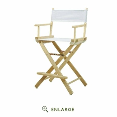 BETTERBEDS 220-00-021-29 24 in. Directors Chair Natural Frame with White Canvas BE4257055